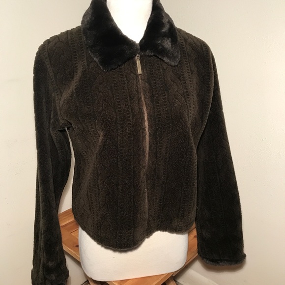 BC Clothing Co. Crop Fleece Zip Up Sweater Jacket-Size MP - Picture 2 of 10